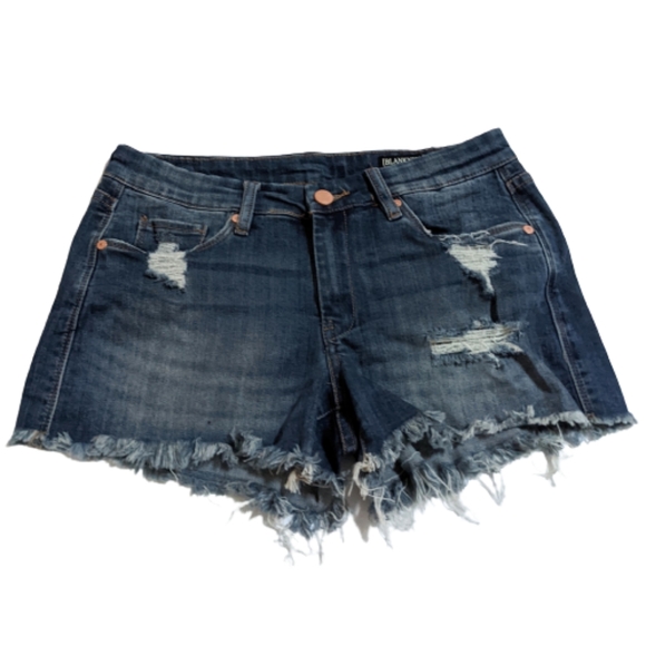Blank NYC Jean Shorts Blue Cut-off Distressed Frayed - Picture 1 of 13